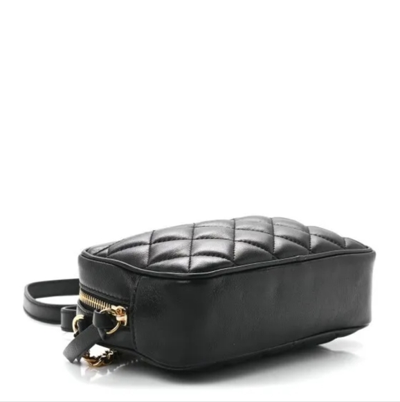 VERSACE Nappa Quilted Medusa Evening Bag Black Gold Crossbody Italy Size Small